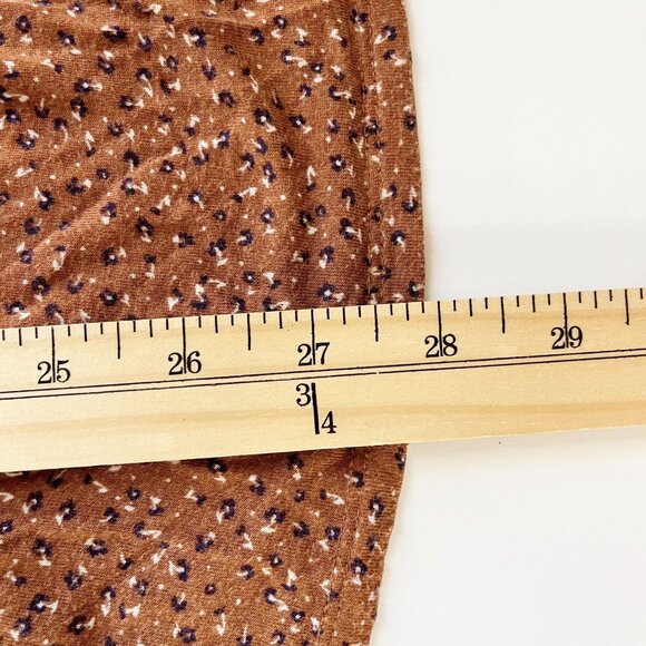 Lane Bryant Brown Ditsy Floral Smocked Peplum Shirt Square Neck Boho Size 22/24 - Picture 6 of 6